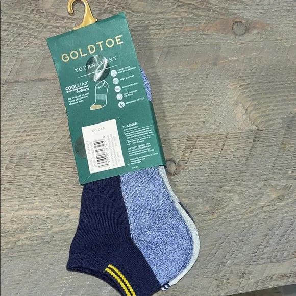 Gold Toe Men's Tournament Coolmax No Show Tab Socks (3 Pair Pack) Size 6-12.5 - Picture 2 of 9